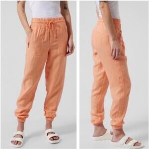 ATHLETA Cabo Linen Jogger Pants in Cactus Peach, Size 12